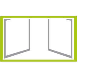 zweifarbige Holzfenster