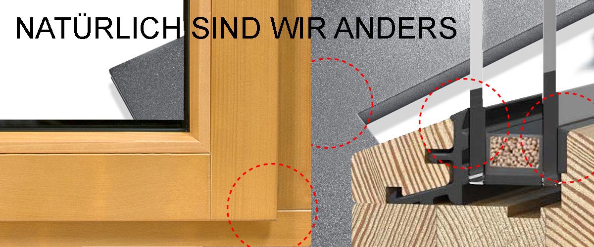 Trockenverglasung, verdeckter Fensterbeschlag