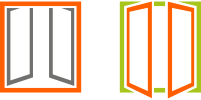 zewifarbige Holz Fenster