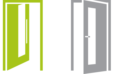 zewifarbige Holz Haustüren