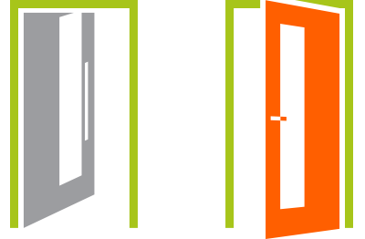 zewifarbige Holz Haustüren