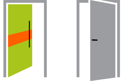 zewifarbige Holz Haustüren mit Vorhangschale