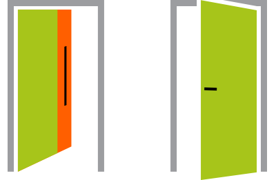 zewifarbige Holz Haustüren mit Vorhangschale