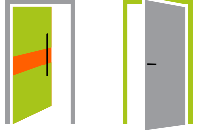 zewifarbige Holz Haustüren mit Vorhangschale